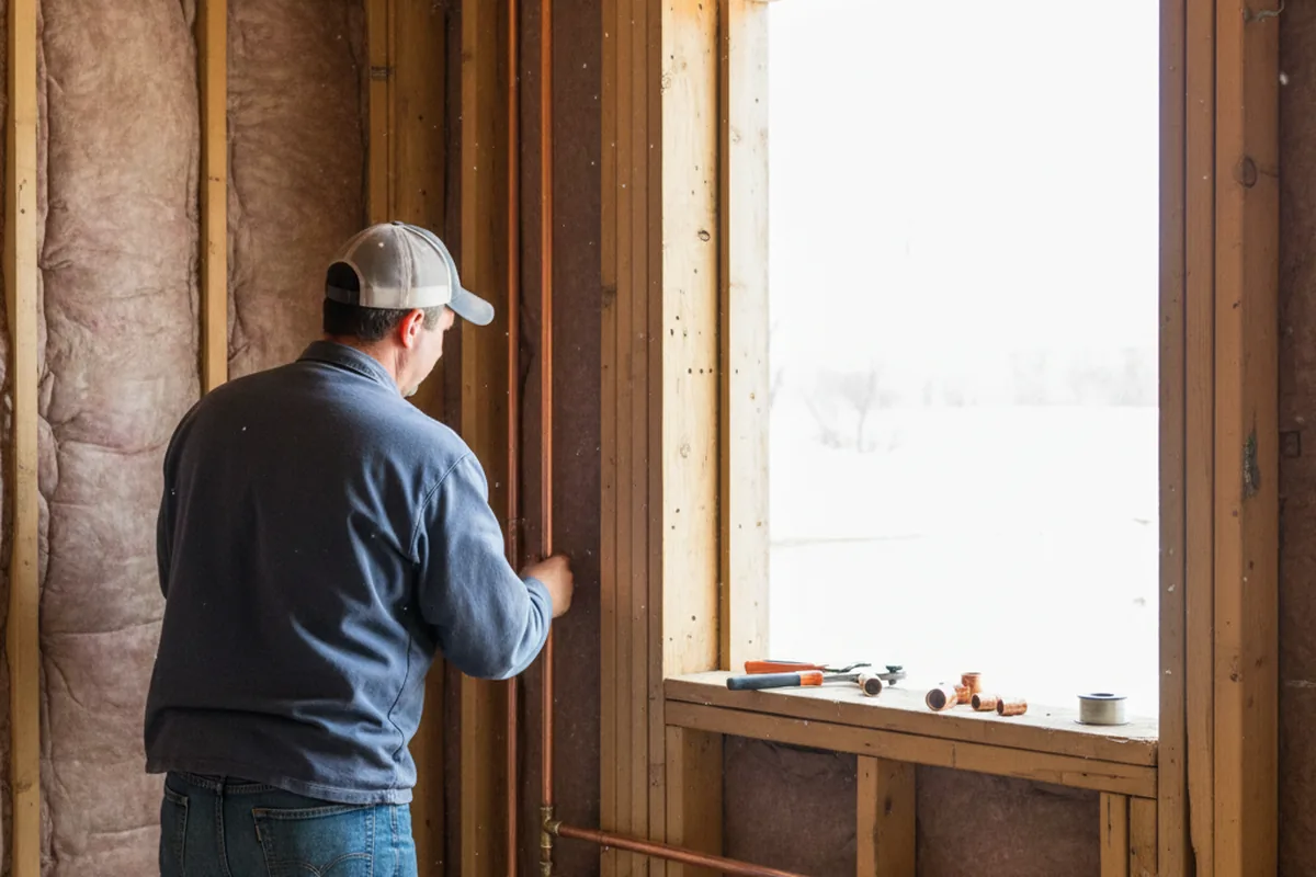 Licensed plumber running new copper supply lines in a Friendsville home