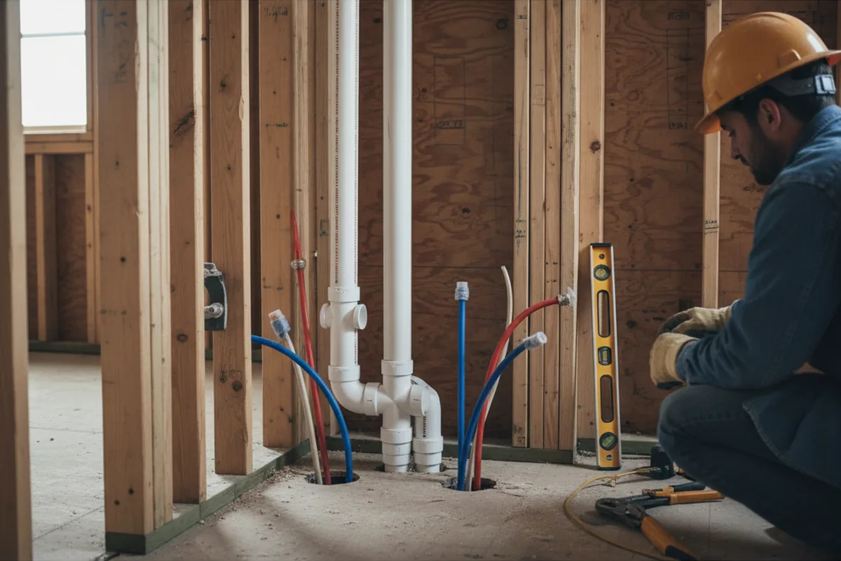 Drain and supply rough-in during Drain Cleaning in Friendsville